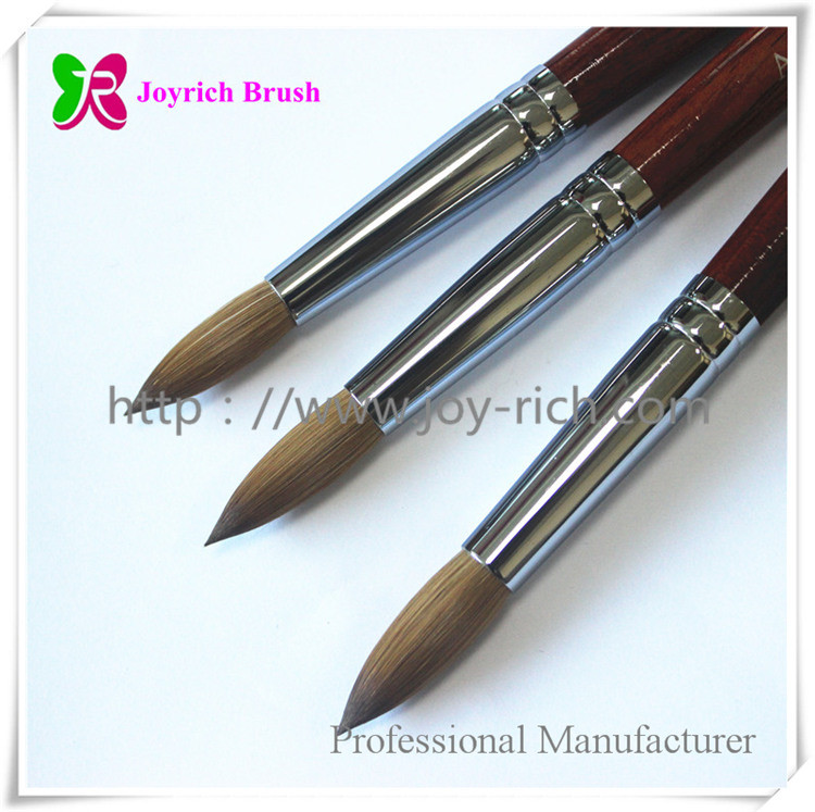 JRA3-Pure kolinsky hair red wooden handle acrylic nail brush