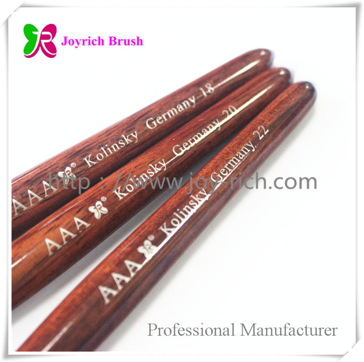 JRA3-Pure kolinsky hair red wooden handle acrylic nail brush