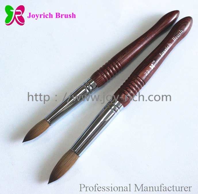 JRA4-Special shape design wooden handle acrylic kolinsky nail brush