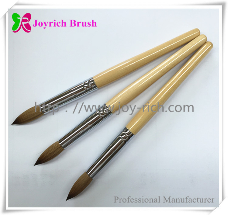 JRA2-Natrual wood handle with kolinsky hair acrylic nail brush
