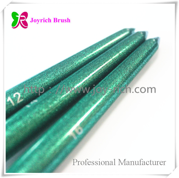 JRA5-Green wooden handle acrylic kolinsky nail brush