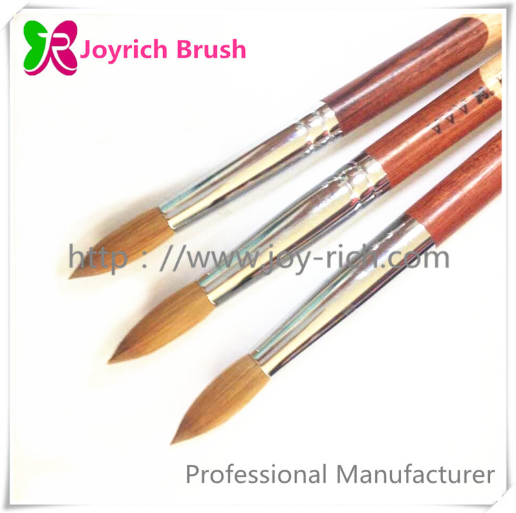 JRA10--Double colours wooden handle kolinsky hair acrylic nail brush