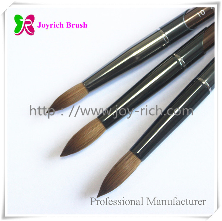 JRA12--Coffee metal handle with kolinsky hair acrylic nail brush