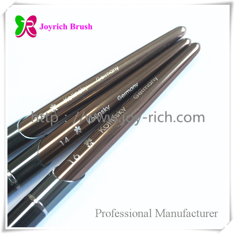 JRA12--Coffee metal handle with kolinsky hair acrylic nail brush