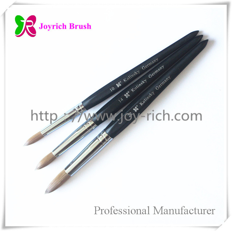 JRA8-Black wooden handle with kolinsky hair acrylic nail brush