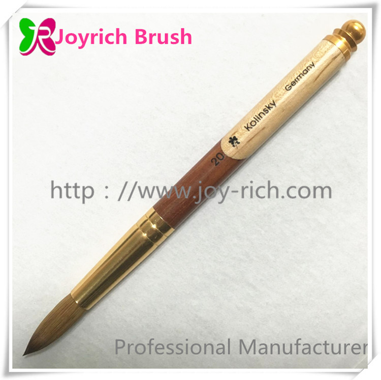 JRA9--Double colours wooden handle with kolinsky hair acrylic nail brush