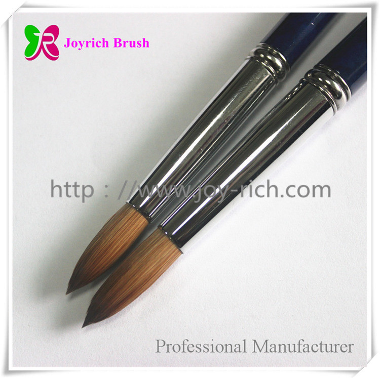 JRA17--Dark blue metal handle kolinsky hair acrylic nail brush