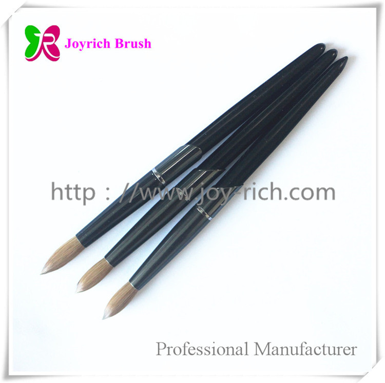 JRA14--Matte black metal handle kolinsky hair acrylic nail brush