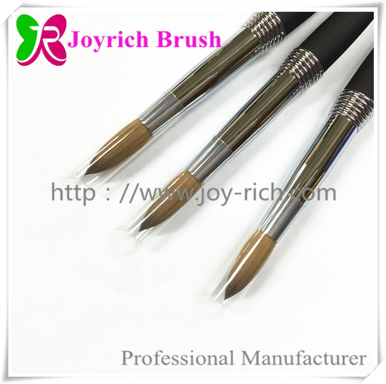 JRA26--Black metal handle kolinsky hair acrylic nail brush