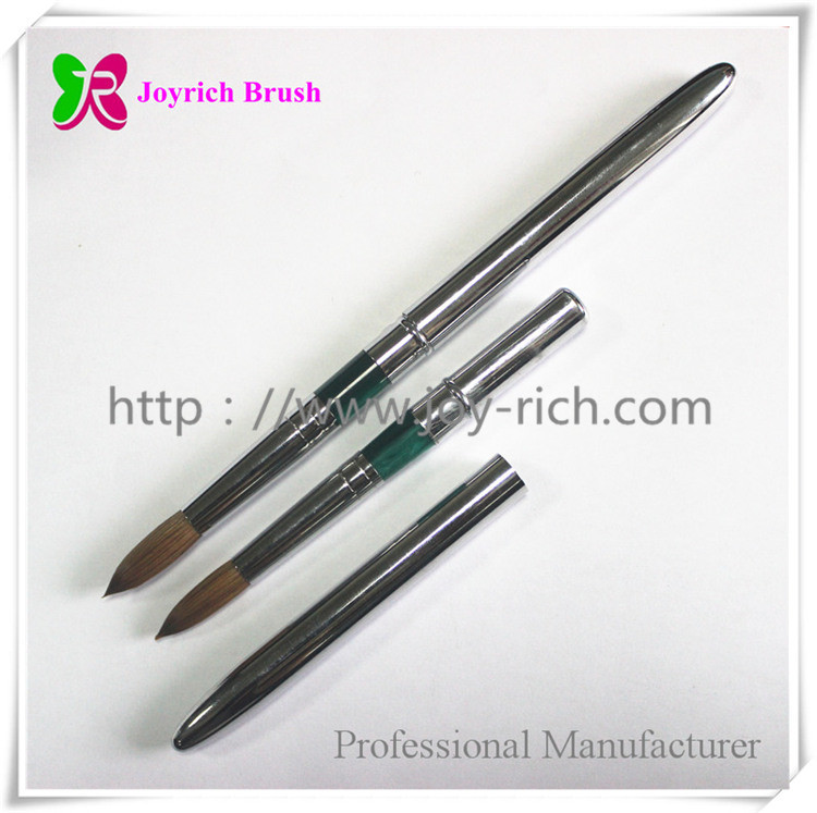 JRA27--Silver metal handle kolinsky hair acrylic nail brush