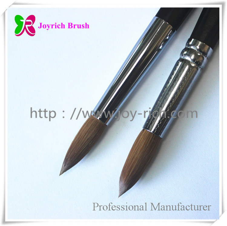 JRA28--Black metal handle kolinsky hair acrylic nail brush