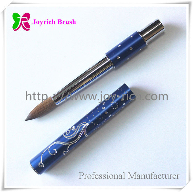 JRA24--Blue metal handle kolinsky hair acrylic nail brush