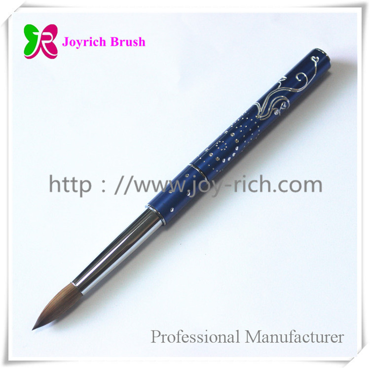 JRA24--Blue metal handle kolinsky hair acrylic nail brush