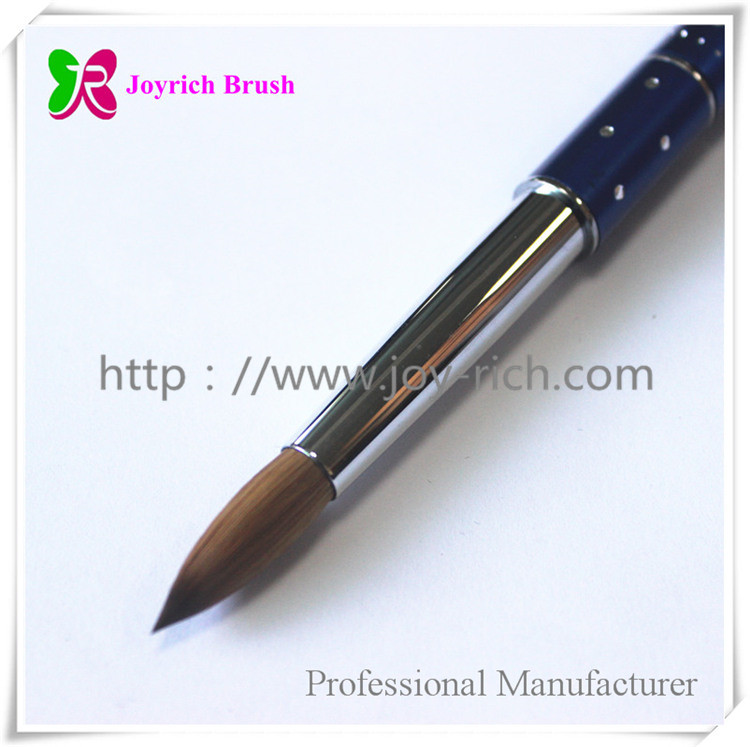 JRA24--Blue metal handle kolinsky hair acrylic nail brush