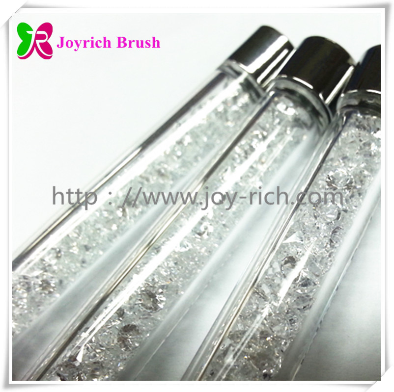 JRA30--Pink handle with rhine stone kolinsky hair acrylic nail brush