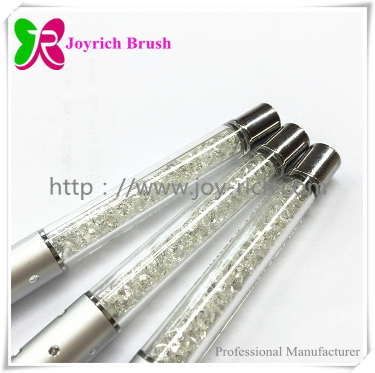 JRA31--Silver metal handle with rhine stone kolinsky hair acrylic nail brush