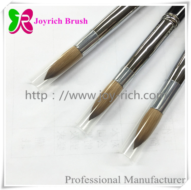 JRA32--Black metal handle kolinsky hair acrylic nail brush