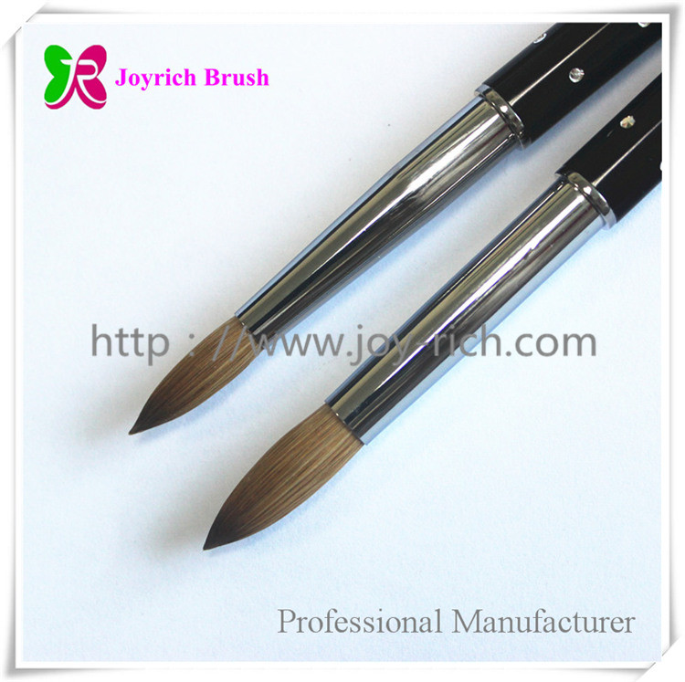 JRA33--Black metal handle kolinsky hair acrylic nail brush