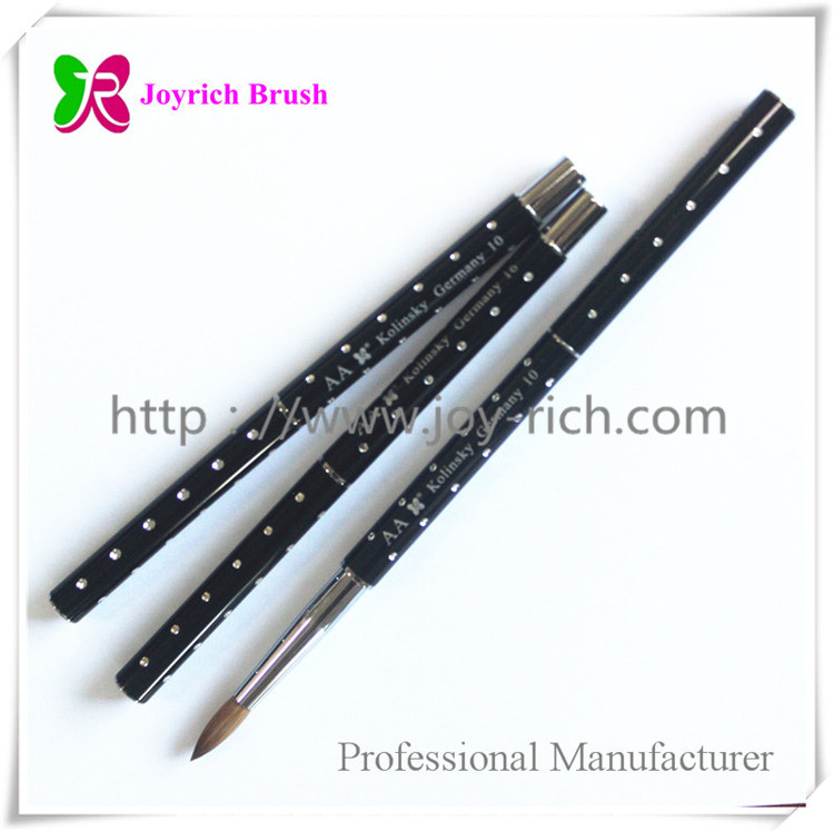 JRA33--Black metal handle kolinsky hair acrylic nail brush