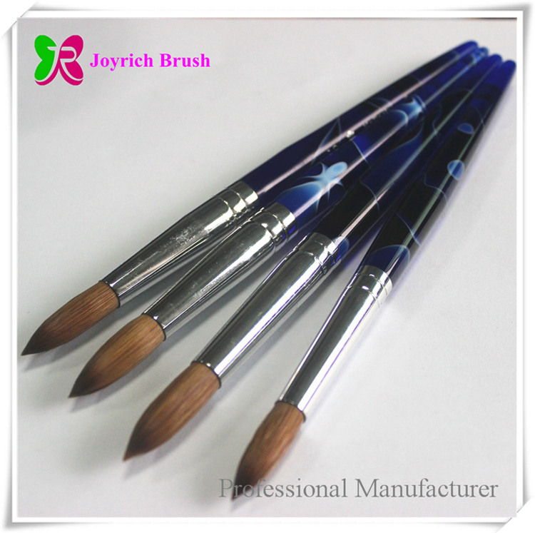 JRA35--Blue acrylic handle kolinsky hair acrylic nail brush