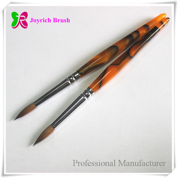 JRA38--Brown acrylic handle kolinsky hair acrylic nail brush