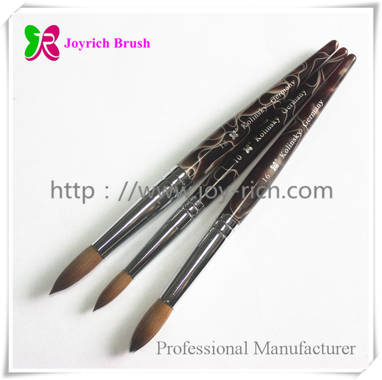 JRA45--Coffee acrylic handle kolinsky hair acrylic nail brush