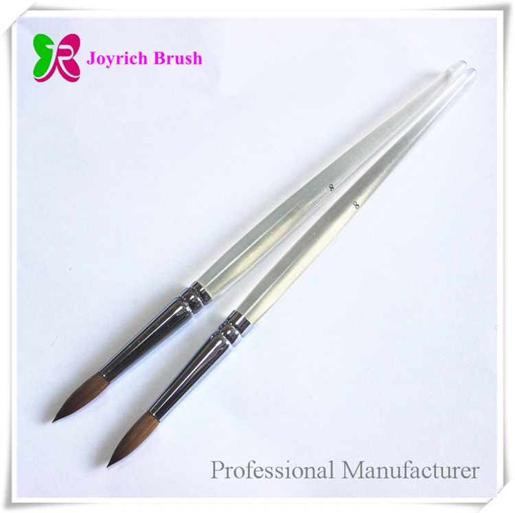 JRA37--Transparent acrylic handle kolinsky hair acrylic nail brush