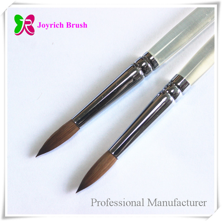 JRA37--Transparent acrylic handle kolinsky hair acrylic nail brush