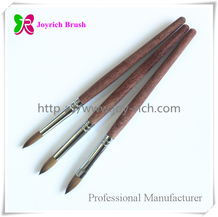 JRA53--Wooden handle kolinsky hair oval acrylic nail brush