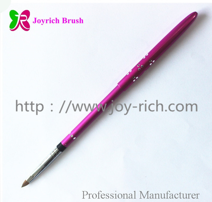 JRS6--Purple metal handle kolinsky hair 3D nail brush