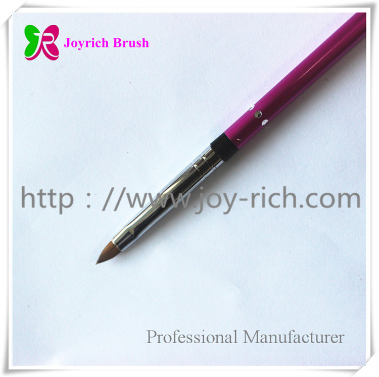 JRS6--Purple metal handle kolinsky hair 3D nail brush