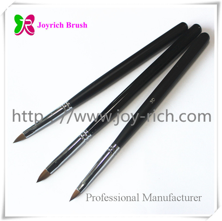 JRS4--Black wooden handle kolinsky hair 3D nail brush