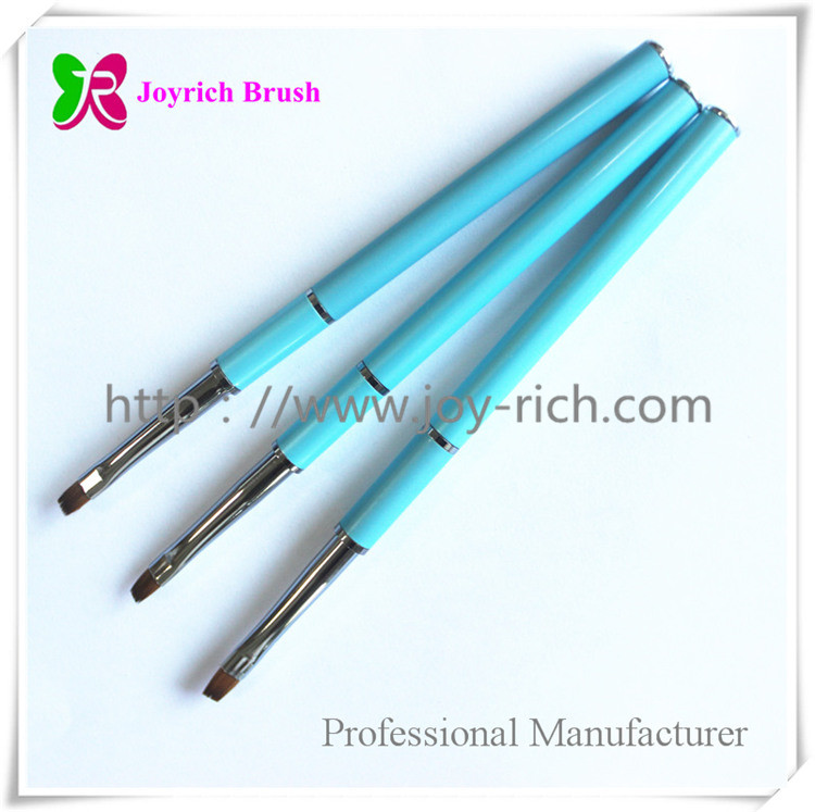 JRG1--Blue metal handle kolinsky hair gel nail brush