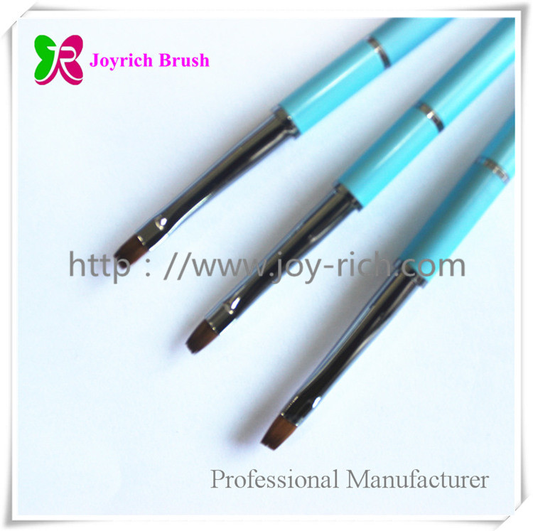 JRG1--Blue metal handle kolinsky hair gel nail brush