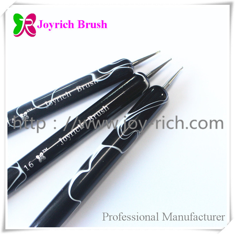 JRF4--Black acrylic handle french nail brush