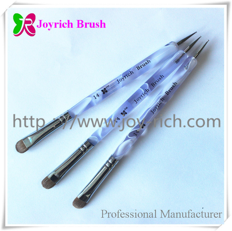 JRF6--Purple acrylic handle french nail brush